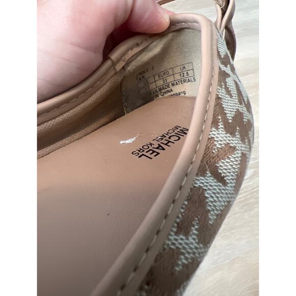 Michael Kors Girls Ballet Flats Ankle Strap Size 13 Logo Print - Picture 6 of 6